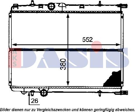 AKS Dasis 160118N - Радиатор, охлаждение двигателя autospares.lv