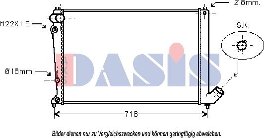 AKS Dasis 160260N - Радиатор, охлаждение двигателя autospares.lv