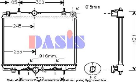 AKS Dasis 161840N - Радиатор, охлаждение двигателя autospares.lv