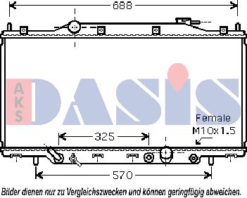 AKS Dasis 100041N - Радиатор, охлаждение двигателя autospares.lv