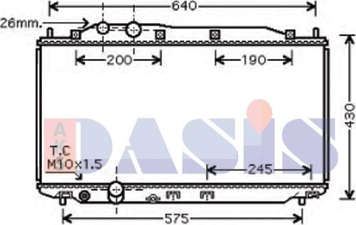 AKS Dasis 100057N - Радиатор, охлаждение двигателя autospares.lv