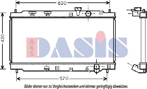 AKS Dasis 100039N - Радиатор, охлаждение двигателя autospares.lv