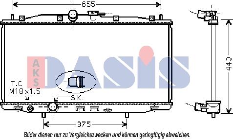 AKS Dasis 100031N - Радиатор, охлаждение двигателя autospares.lv