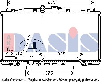 AKS Dasis 100037N - Радиатор, охлаждение двигателя autospares.lv