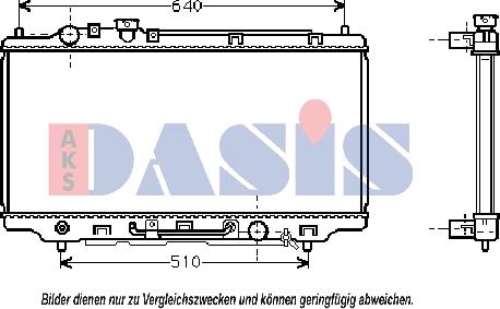 AKS Dasis 110004N - Радиатор, охлаждение двигателя autospares.lv