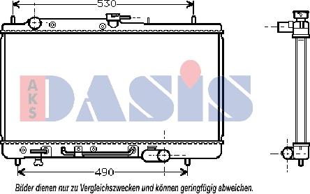 AKS Dasis 110026N - Радиатор, охлаждение двигателя autospares.lv