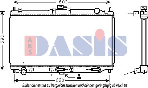 AKS Dasis 111300N - Радиатор, охлаждение двигателя autospares.lv