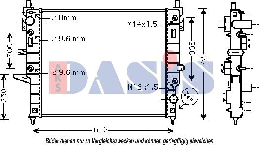 AKS Dasis 121740N - Радиатор, охлаждение двигателя autospares.lv