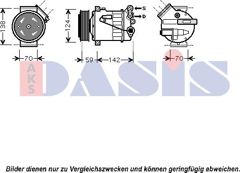 AKS Dasis 850393N - Компрессор кондиционера autospares.lv