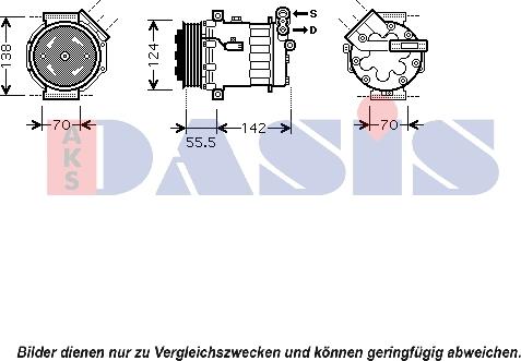 AKS Dasis 850387N - Компрессор кондиционера autospares.lv