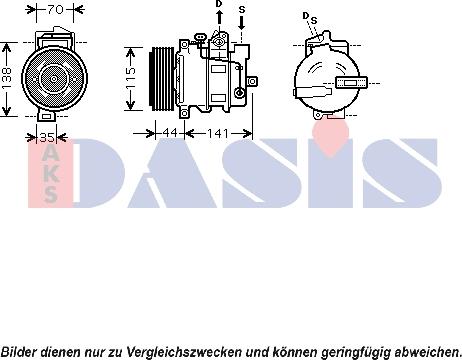 AKS Dasis 850379N - Компрессор кондиционера autospares.lv