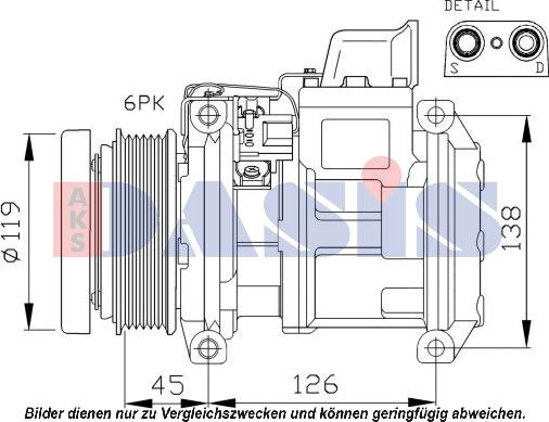 AKS Dasis 851444N - Компрессор кондиционера autospares.lv