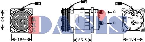 AKS Dasis 852912N - Компрессор кондиционера autospares.lv