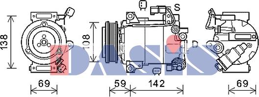 AKS Dasis 852793N - Компрессор кондиционера autospares.lv