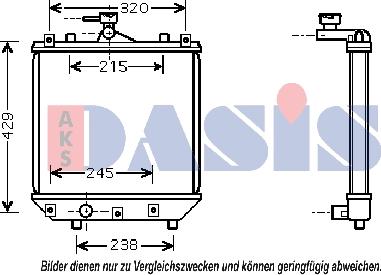 AKS Dasis 322004N - Радиатор, охлаждение двигателя autospares.lv