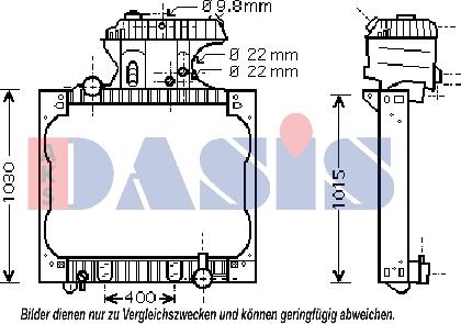 AKS Dasis 260015N - Радиатор, охлаждение двигателя autospares.lv