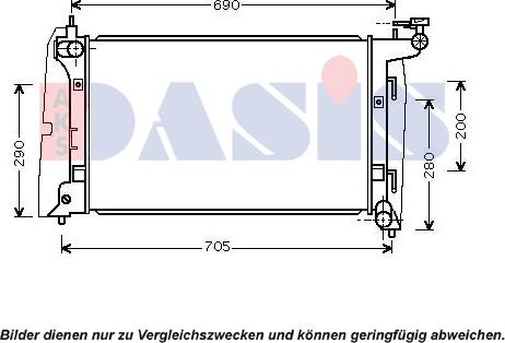 AKS Dasis 210228N - Радиатор, охлаждение двигателя autospares.lv