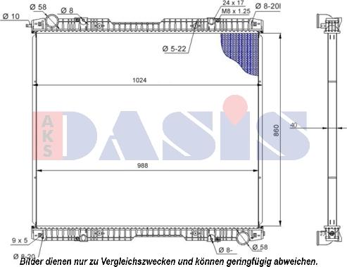 AKS Dasis 270007S - Радиатор, охлаждение двигателя autospares.lv