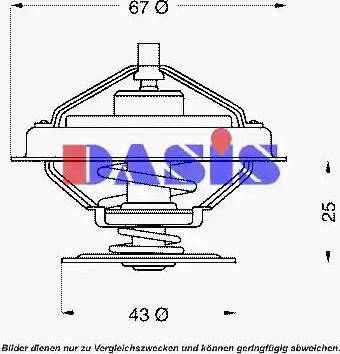 AKS Dasis 750909N - Термостат охлаждающей жидкости / корпус autospares.lv