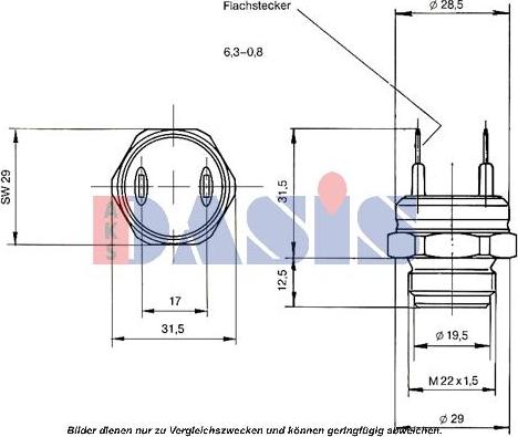 AKS Dasis 751045N - Датчик, температура охлаждающей жидкости autospares.lv