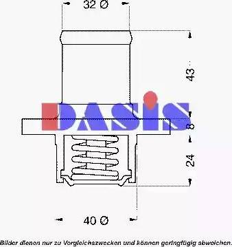 AKS Dasis 751825N - Термостат охлаждающей жидкости / корпус autospares.lv