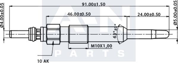 A-N PARTS A-N093227 - Свеча накаливания autospares.lv