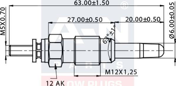 A-N PARTS A-N060237 - Свеча накаливания autospares.lv