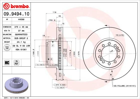 AP 44099 - Тормозной диск autospares.lv