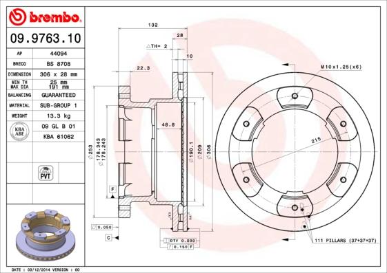 AP 44094 - Тормозной диск autospares.lv