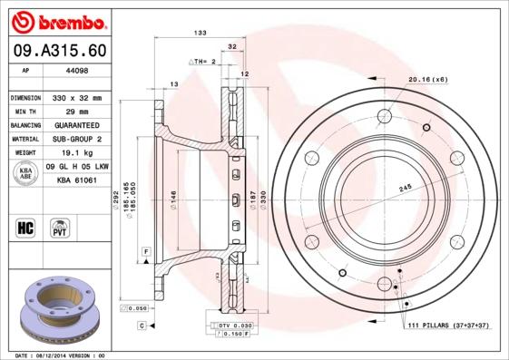 AP 44098 - Тормозной диск autospares.lv