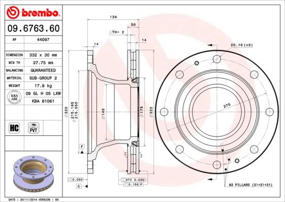 AP 44097 - Тормозной диск autospares.lv