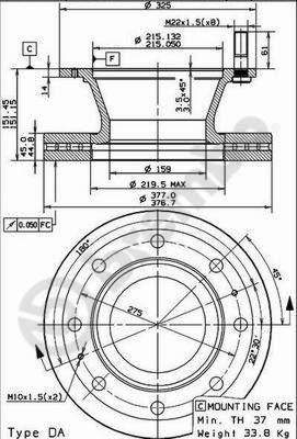 AP 44045 - Тормозной диск autospares.lv