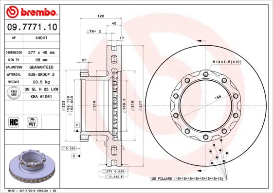 AP 44041 - Тормозной диск autospares.lv