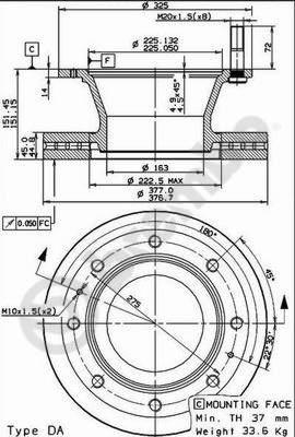 AP 44048 - Тормозной диск autospares.lv