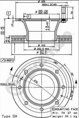 AP 44047 - Тормозной диск autospares.lv