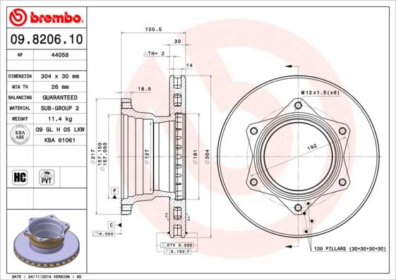 AP 44058 - Тормозной диск autospares.lv