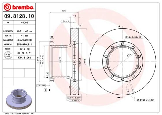 AP 44052 - Тормозной диск autospares.lv