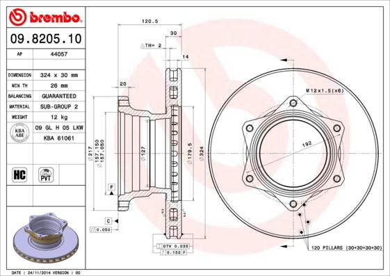 AP 44057 - Тормозной диск autospares.lv