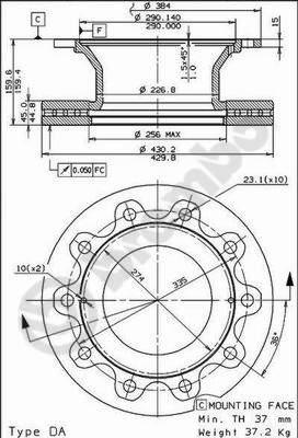 AP 44061 - Тормозной диск autospares.lv