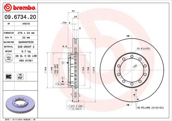 AP 44015 - Тормозной диск autospares.lv