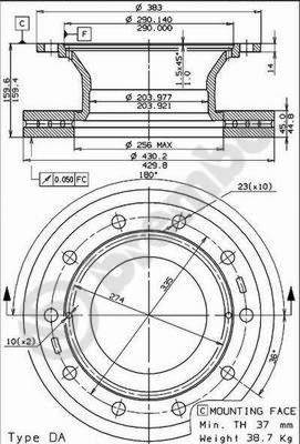 AP 44039 - Тормозной диск autospares.lv