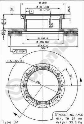 AP 44035 - Тормозной диск autospares.lv