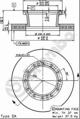 AP 44025 - Тормозной диск autospares.lv