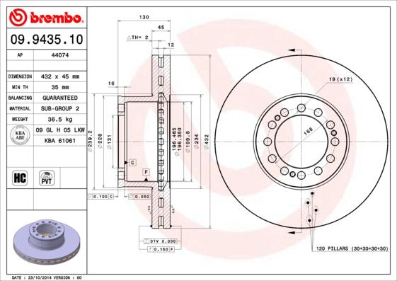 AP 44074 - Тормозной диск autospares.lv