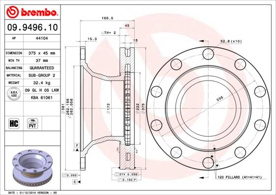 AP 44104 - Тормозной диск autospares.lv