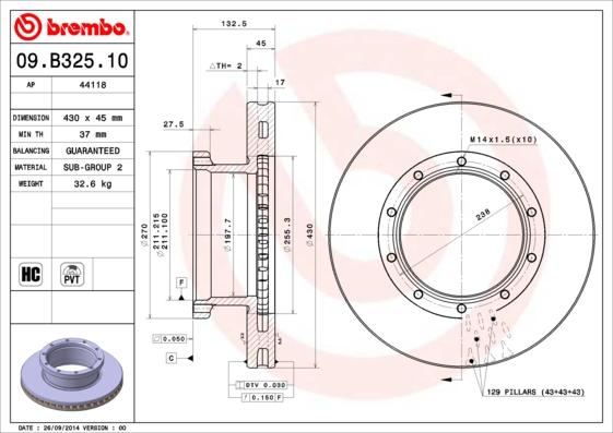 AP 44108 - Тормозной диск autospares.lv