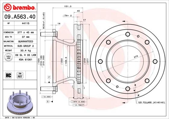 AP 44115 - Тормозной диск autospares.lv