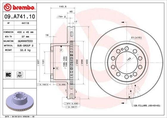 AP 44118 - Тормозной диск autospares.lv