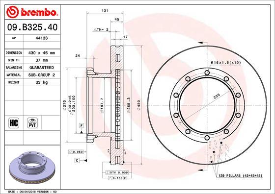 AP 44133 - Тормозной диск autospares.lv