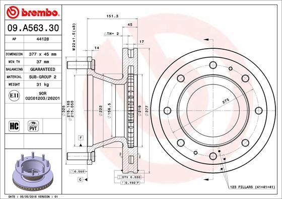 AP 44128 - Тормозной диск autospares.lv